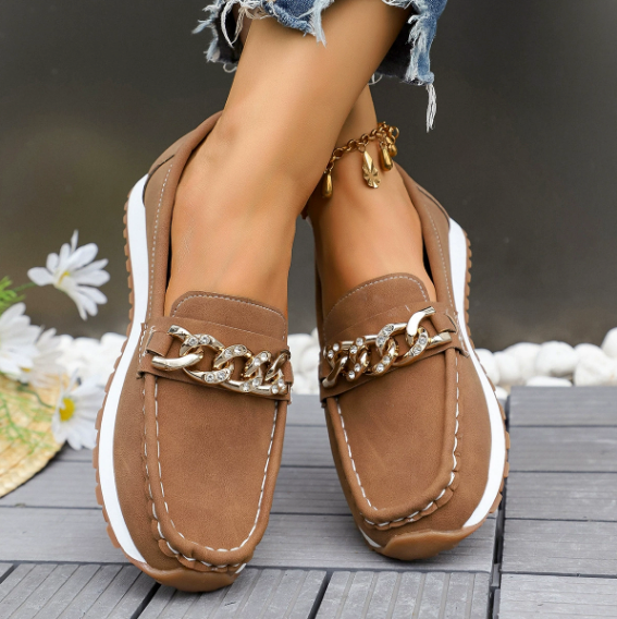 Meliane - Diamond Buckle Loafers