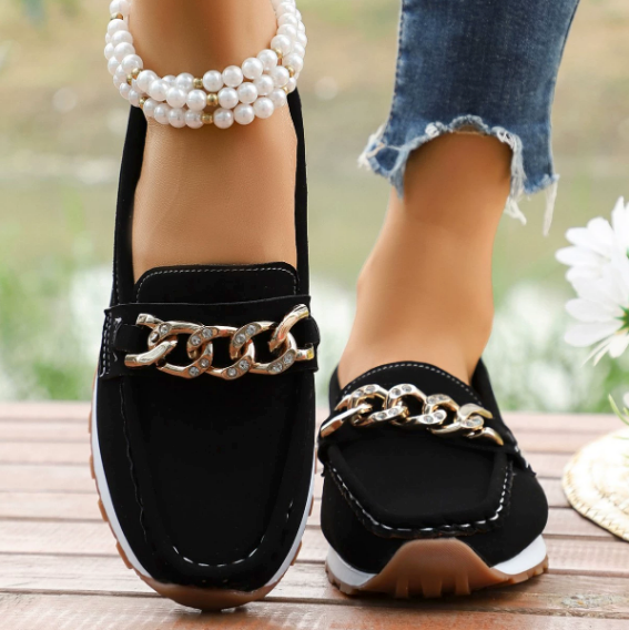 Meliane - Diamond Buckle Loafers