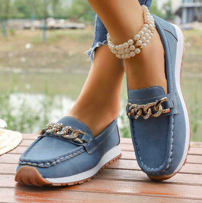 Meliane - Diamond Buckle Loafers