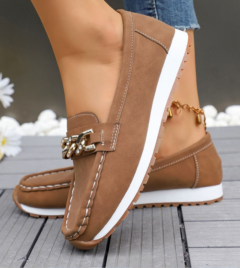 Meliane - Diamond Buckle Loafers