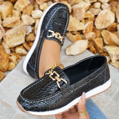 Lunisse - Black Crocodile Loafers
