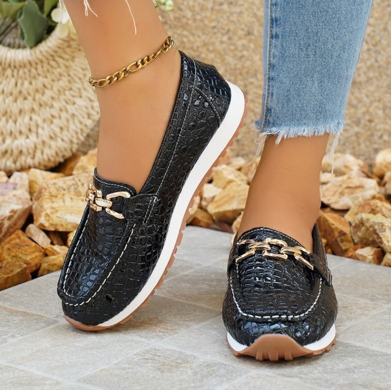 Lunisse - Black Crocodile Loafers