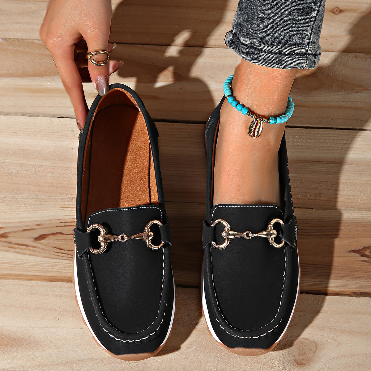 Isalene - Flat Buckle Loafers